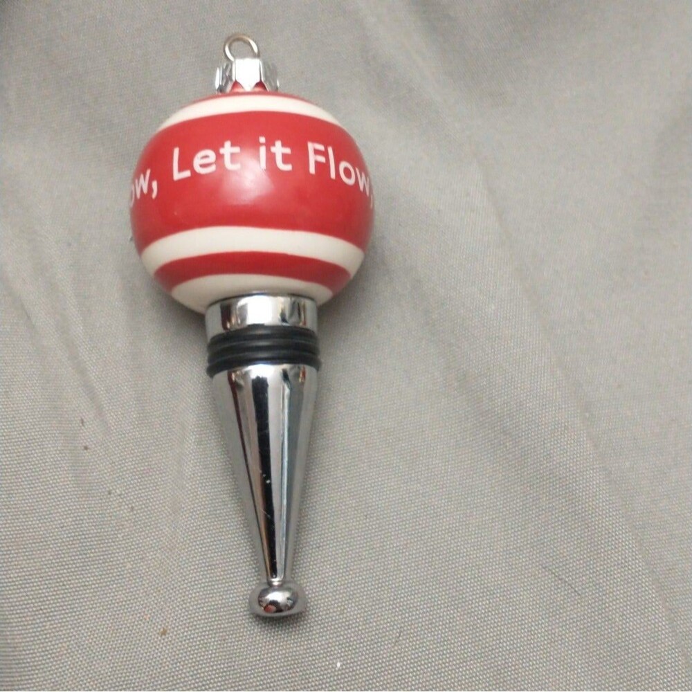 Hallmark "Let it flow" Wine Stopper Christmas Ornament Wine Lovers Holiday